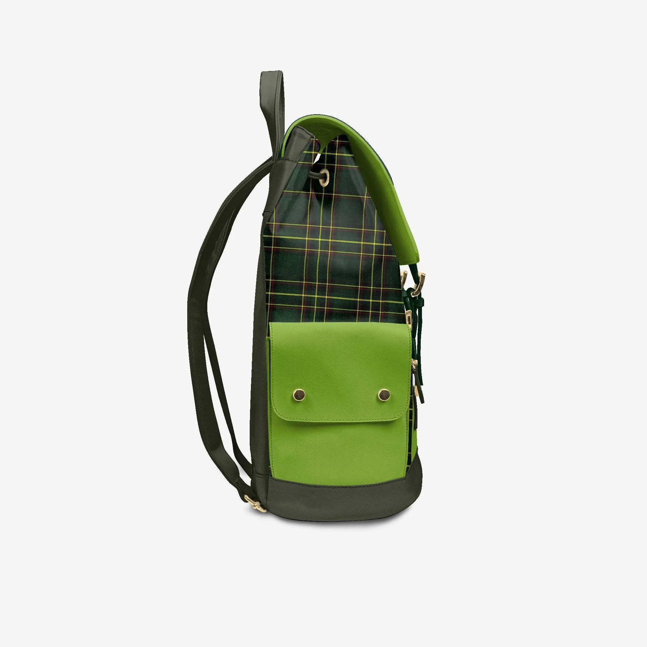 Luxury Vegan Backpack TARTAN GREEN EDGE – BYMANYC ® New York BYMANYC ® New York