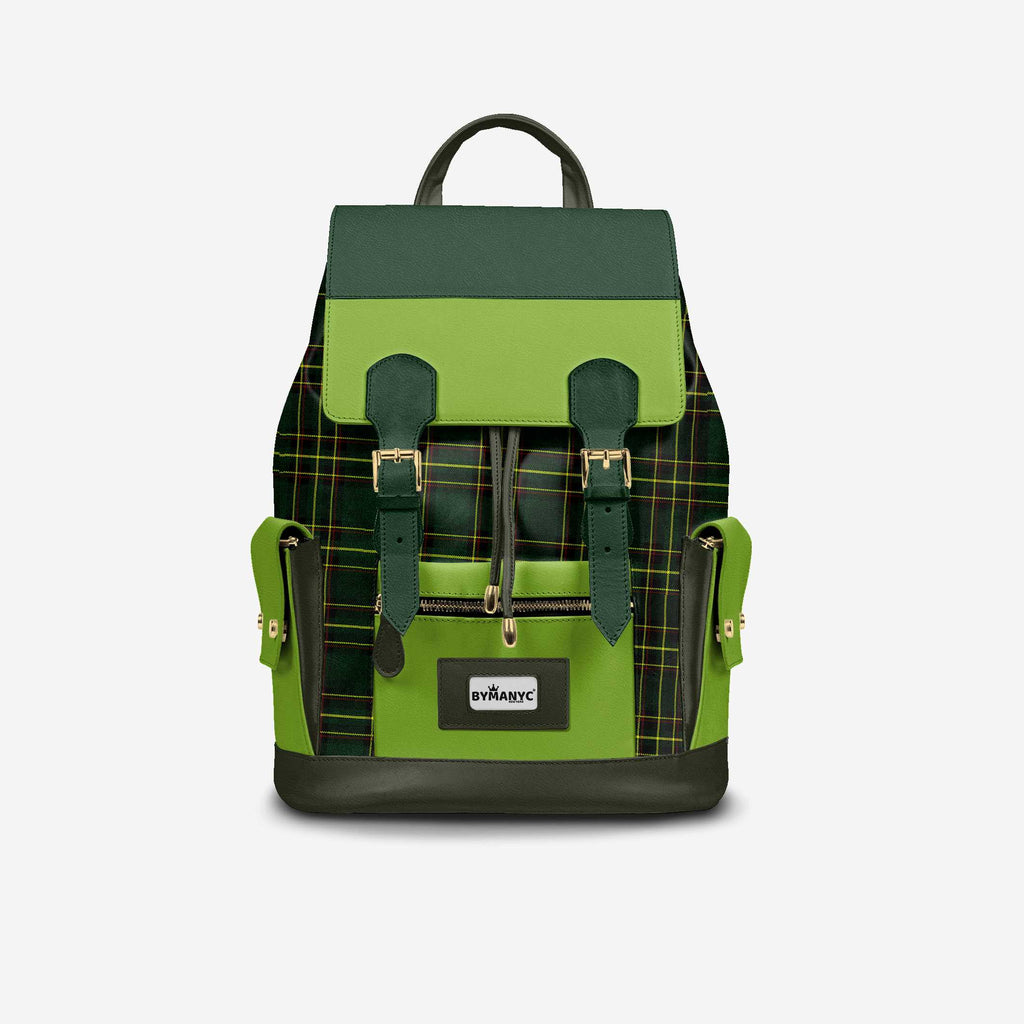 Luxury Vegan Backpack TARTAN GREEN EDGE – BYMANYC ® New York BYMANYC ® New York