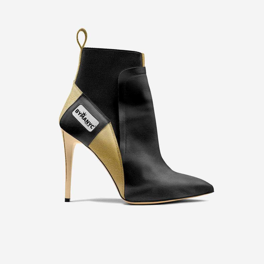 Vegan Heeled Shoe Women BYMANYC ® New York Tribeca Gold Flame BYMANYC ® New York
